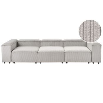 Sofá Modular 3 Plazas Moderno Patas Negras Tapizado Pana Gris Pardo Ardal