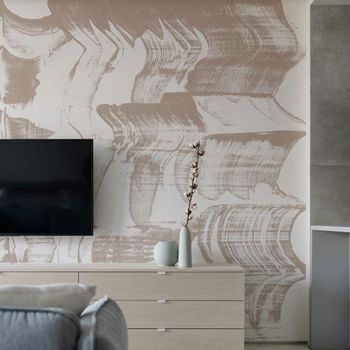 Papel pintado panorámico gráfico, marrón 300 x 250cm