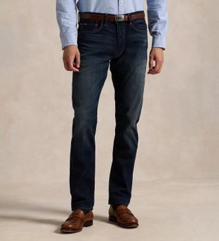 Polo Ralph Lauren para hombre. 710956085001 Jeans Sullivan Slim Fit elásticos azul (33/32), Casual, Algodón, Denim