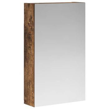 Armario Con Espejo De Baño | Mueble De Baño Roble Ahumado 30 X 10,5 X 50 Cm