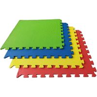 esterilla puzzle para suelos de gimnasio y fitness  proteccion de goma espuma tatami puzzle expandible 4 unid 60x60 thayba