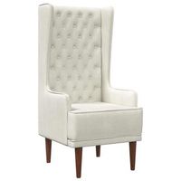 silla de respaldo alto con capitone con botones crema vidaxl