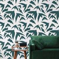 papel pintado panoramico de pajaros verde 340 x 250cm