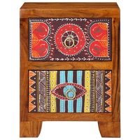 mesita de noche 35x35x45 cm madera maciza de acacia