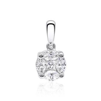 Colgante de diamantes en oro blanco de 18 quilates, aprox. 0,40 quilates.