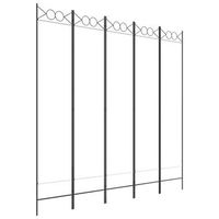 biombo divisor de 5 paneles de tela blanco 200x200 cm vidaxl