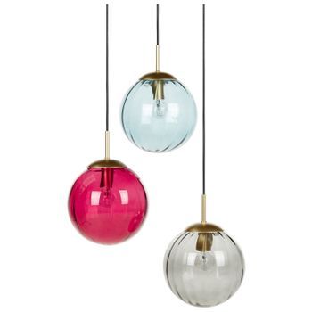 Lámpara Colgante Lámpara De Techo Metal Hierro Vidrio Sala De Estar Moderna Estilo Glamuroso Multicolor Kangaroo