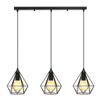 aigostar lampara de techo vintage casquillo e27 3 luces lampara diseno industrial de acero color negro estilo retro para decorar el salon pasillo dormitorio despacho etc