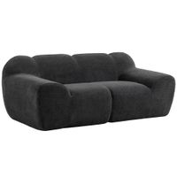 homcom sofa de 2 plazas de chenilla sin estructura con asiento amplio y reposabrazos anchos 174x91x61 cm gris oscuro   aosom espana