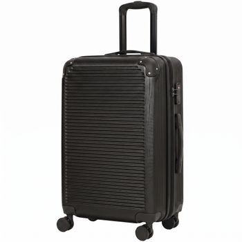HOMCOM Maleta Rígida Mediana 68L, Equipaje Expandible ABS con 4 Ruedas Giratorias, Protectores de Esquina, 66x43x27 cm, Negro