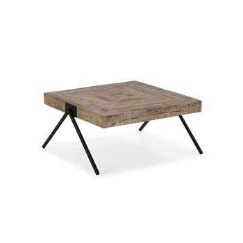 Mesa De Centro Fija Md-iris Acabado En Madera De Mango Resistente Y Moderno