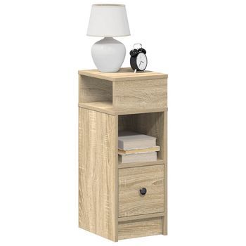 Mesilla De Noche - Mueble De Dormitorio - Madera De Ingeniería - Roble Sonoma (25x31x66cm)