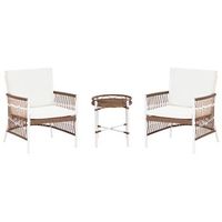 conjunto de balcon 2 plazas elegante poliester aluminio 2 sillas y una mesa blanco levico