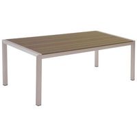 mesa de comedor de metal marron plateado 180 x 90 cm 6 personas vernio
