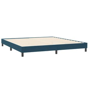 Estructura De Cama Sin Colchón Terciopelo Azul Oscuro 200x210cm