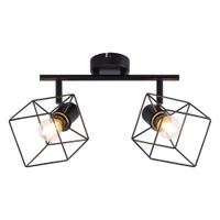 reidinger - foco de techo de metal color negro 27 cm 2 luces e14