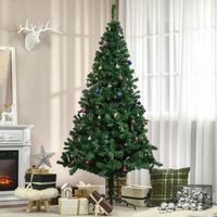 arbol de navidad artificial de pe pvc metal homcom o93x210 cm-verde