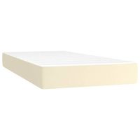 colchon de muelles ensacados firmeza media cuero sintetico crema 90x200x20 cm vidaxl