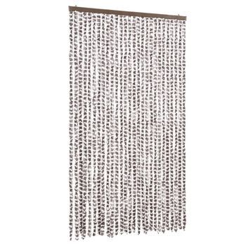 Cortina Antimoscas Chenilla Beige Y Blanco 118x220 Cm Vidaxl