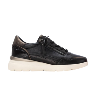 Carmela para mujer. 16243001-NEGRO Zapatillas de Piel 162430 negro (40), 3 a 5cm, Cremallera, Casual
