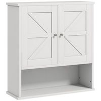 armario de bano de pared de mdf pintado estilo rustico 58 x 20 x 614 cm r blanco