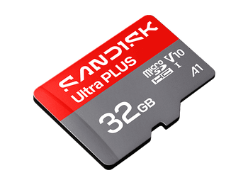 Tarjeta Micro SD - SANDISK Ultra PLUS, 32 GB, 130 MB/s, UHS-I, V10, A1, C10, Adaptador SD, Full HD, Gris