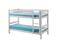 litera 90x200 altura 140 cm somier incluido vipack pino - blanco