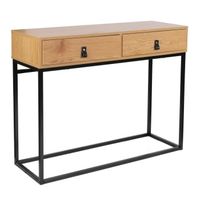 consola de madera 2 cajones home deco factory 100x35x80 cm