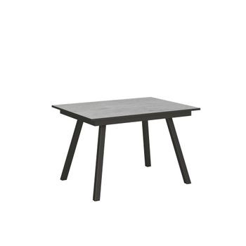 Mesa extensible 90x120/180 cm efecto madera gris cemento, hierro