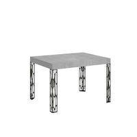 mesa extensible 70x100194 cm efecto madera gris cemento hierro