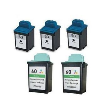 Compatible Multipack Lexmark Z12 Printer Ink Cartridges (5 Pack) -17G0050E