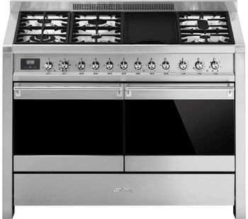 SMEG Opera A4-81 120 cm Dual Fuel Range Cooker - Stainless Steel, Stainless Steel
