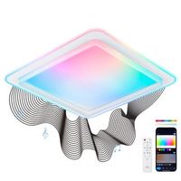 plafon smartled ksix celeste diseno cuadrado altavoz rgbic  cct 485 x 485 x 9 cm 4450 lm 35w app tuya blanco