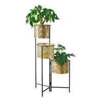 soporte para plantas verrebroek 80 x 45 x 45 cm laton negro encasa