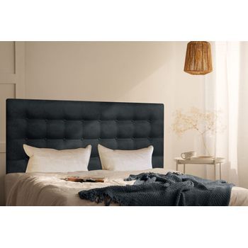 Cabecero Cama Oslo Tapizado Tejido Antimanchas Negro 135x70cm