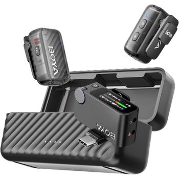 Micrófono Boya Boyamic 2 Solapa Inalámbrico Condensador Omnidireccional con Reducción de Ruido AI USB-C