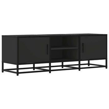 Mueble Tv | Mueble De Salón | Mesa De Tv Madera De Ingeniería Y Metal Negro 120x35x41 Cm