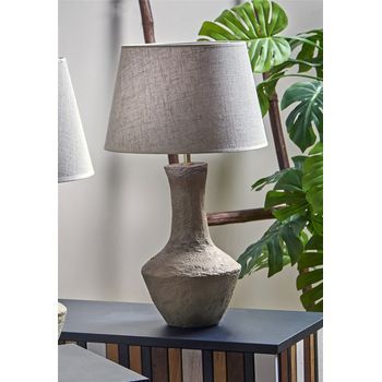 Lampara Sobremesa Papel Mache Abasi Marron 68cms. 40dx68 Cms