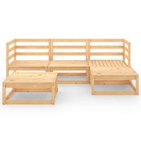 juego de salon de jardin 5 piezas madera maciza pino vidaxl
