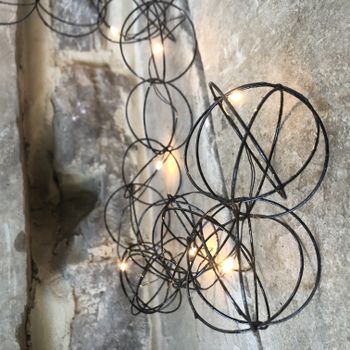 Black Wire Ring LED Fairy Lights
