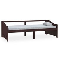 sofa cama de 3 plazas sin colchon marron oscuro 90x200 cm vidaxl
