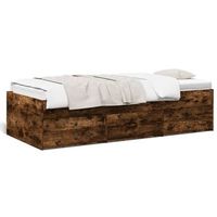 tumbona con cajones madera ingenieria roble ahumado 75x190 cm