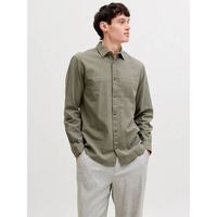 jack  jones camisa manga larga 12289174 summer linen-dusty olive para hombre