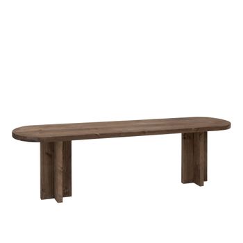 Banco de madera maciza en tono nogal de 160x45cm