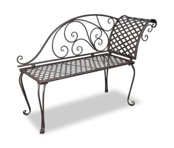 Vidaxl banco tumbona de jardín de acero marrón envejecido 128 cm