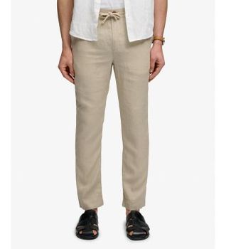 Superdry para hombre. M7011509A Pantalón Merchant Linen Pant beige (M), Casual, Lino