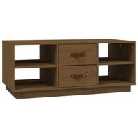 mesa de centromesa auxiliarmesa de cafe madera maciza de pino marron miel 100x50x41 cm