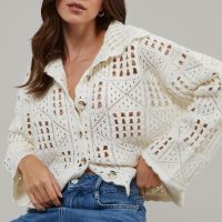 nobodys child pointelle knit cardigan - m