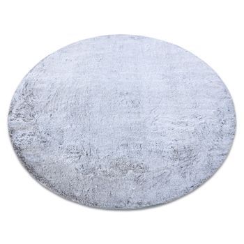 Alfombra De Lavado Moderna Lapin Círculo, Shaggy Antideslizante Gris Circulo 100 Cm