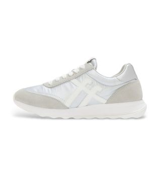 Fitflop para mujer. A5Q-E11 Zapatillas de piel Retro Q FF Metallic blanco, plateado (36), Plano, Cordones, Casual